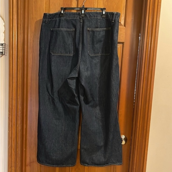 Old Navy High Rise Baggy Wide Leg Dark Denim Jeans 18 - Picture 3 of 6